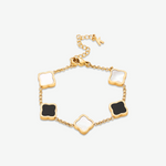 Luna | Pulseira Inicial Trevo Dourada