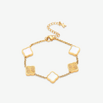 Luna | Pulseira Inicial Trevo Dourada