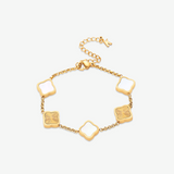 Luna | Pulseira Inicial Trevo Dourada