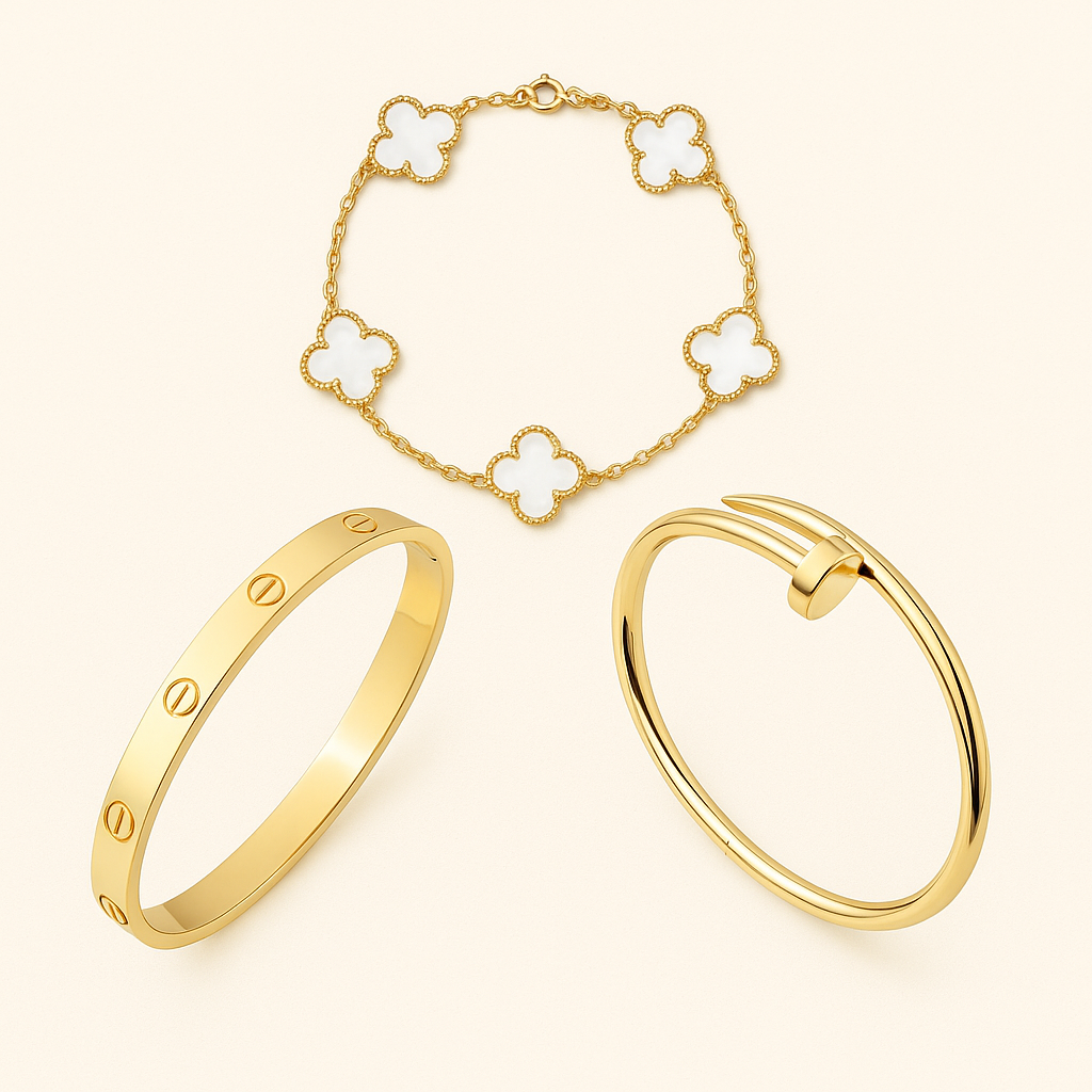 Toscana | Stack de Pulseiras Brancas