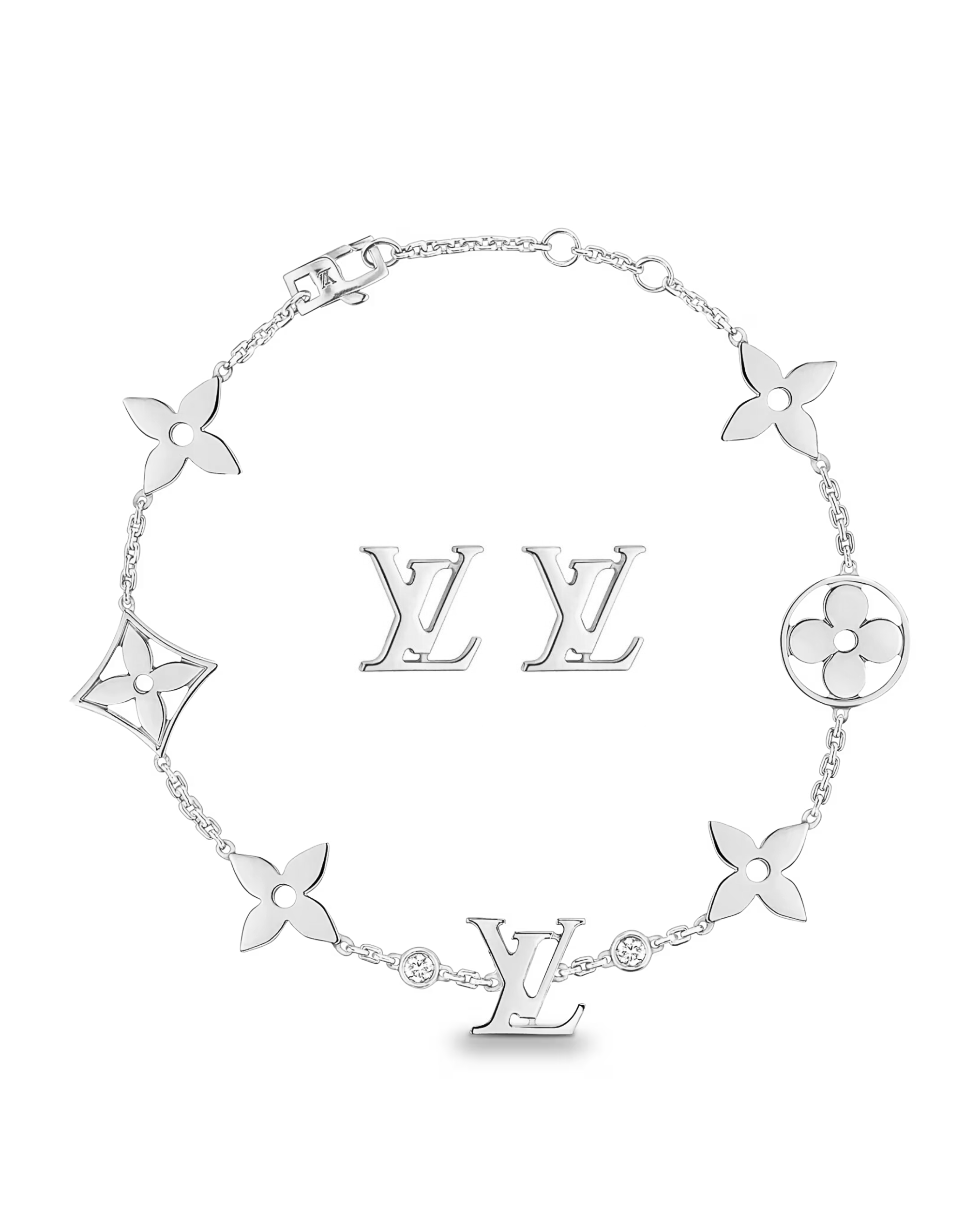 Lara | Conjunto Monograma Prateado