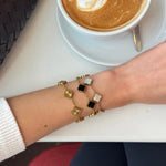 Luna | Pulseira Inicial Trevo Dourada