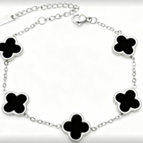 Helena | Pulseira Inicial Trevo Prateada