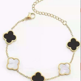 Helena | Pulseira Inicial Trevo Prateada