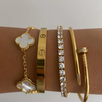 Toscana | Stack de Pulseiras Brancas