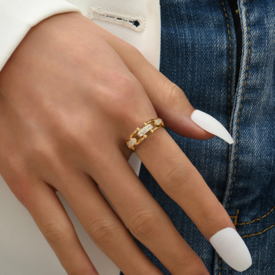 Chloe | Anel Ajustável Dourado
