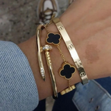 Creta | Stack de Pulseiras Pretas