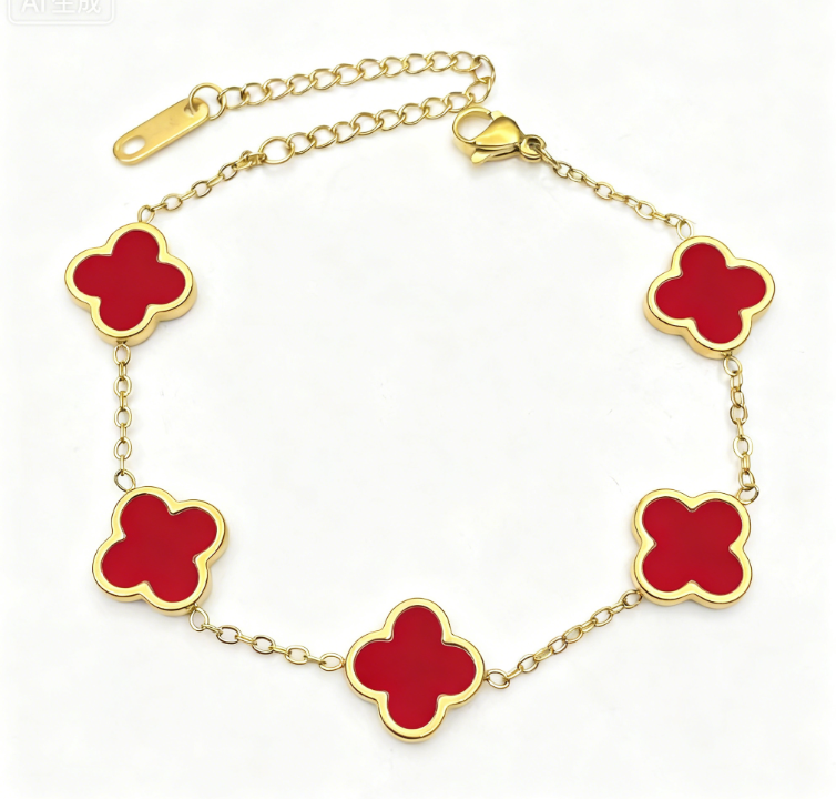 Helena | Pulseira Inicial Trevo Prateada